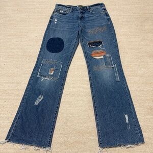 Lucky Brand Blue Boot Cut Jeans with Patchwork